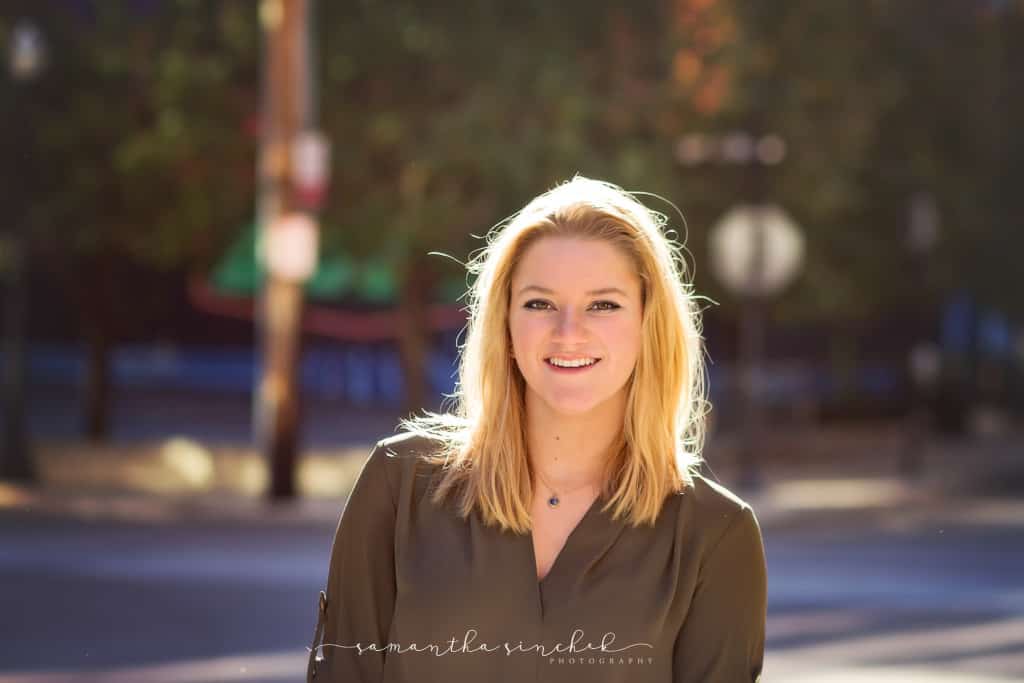 Backlit photo of high school senior from Cincinnati Ohio