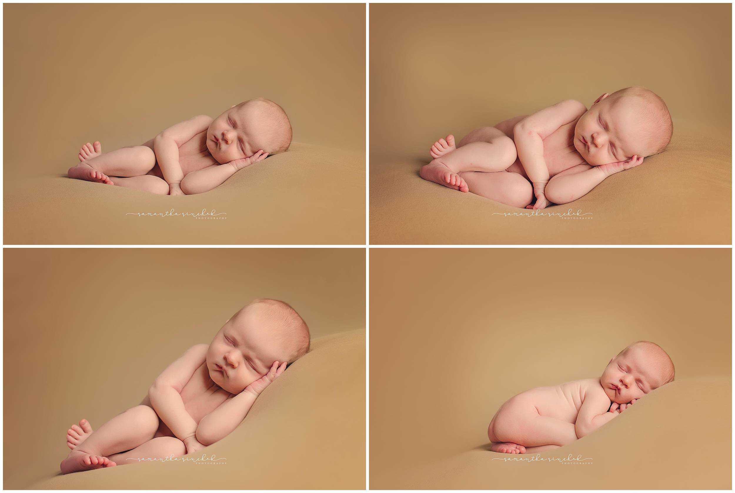 best cincinnati newborn photographer captures sleeping newborn at her reading home