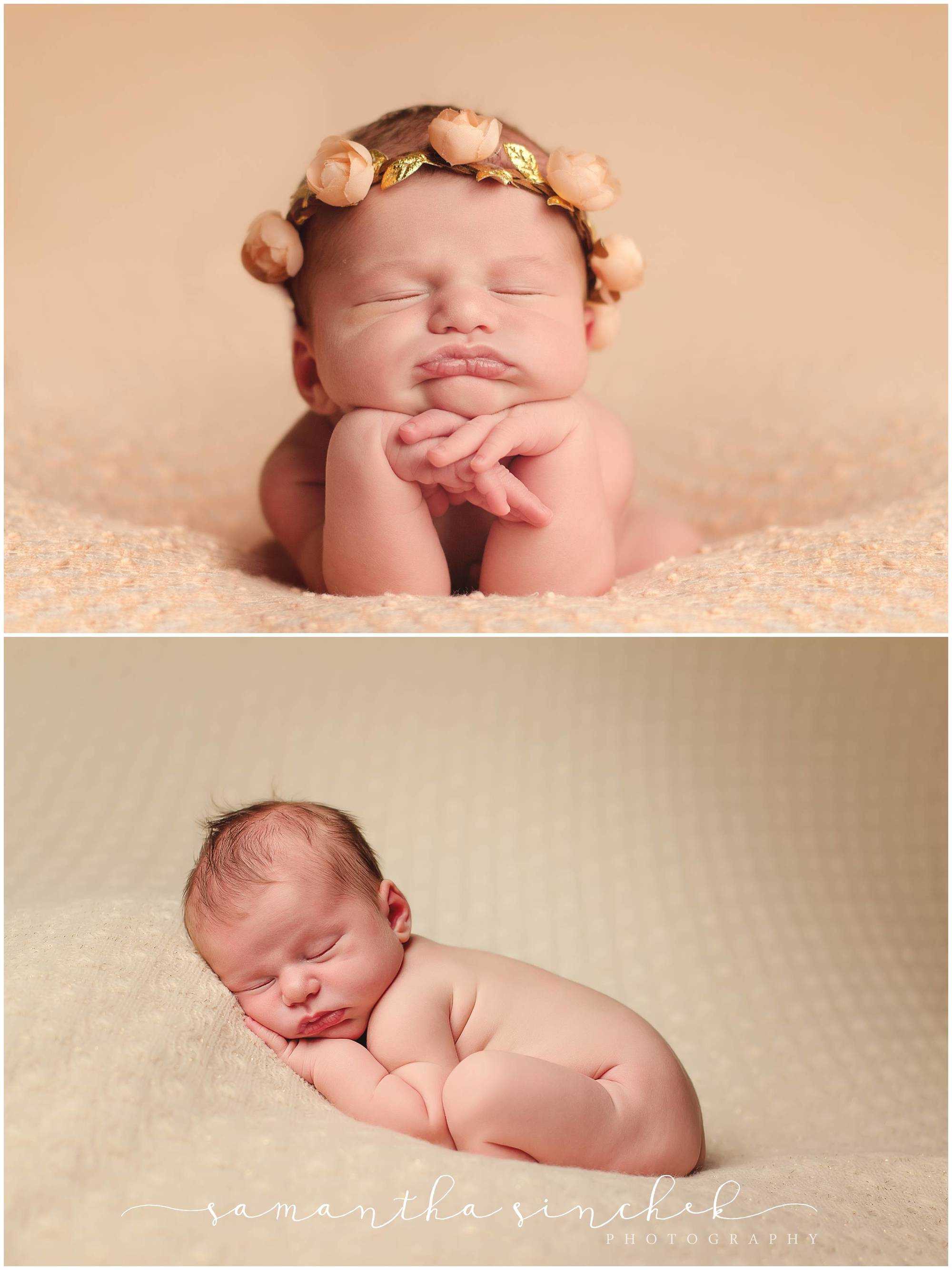 premier cincinnati newborn baby photographer posed session at samantha sinchek photography