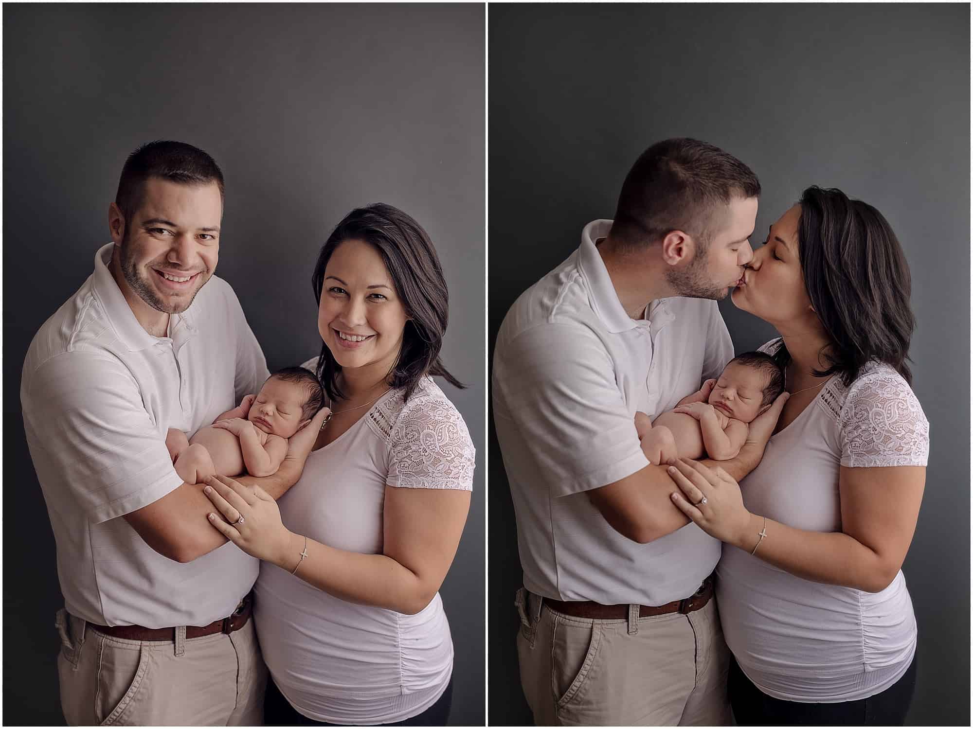 new parents hold newborn boy at Cincinnati newborn pictures with Samantha sinchek photography