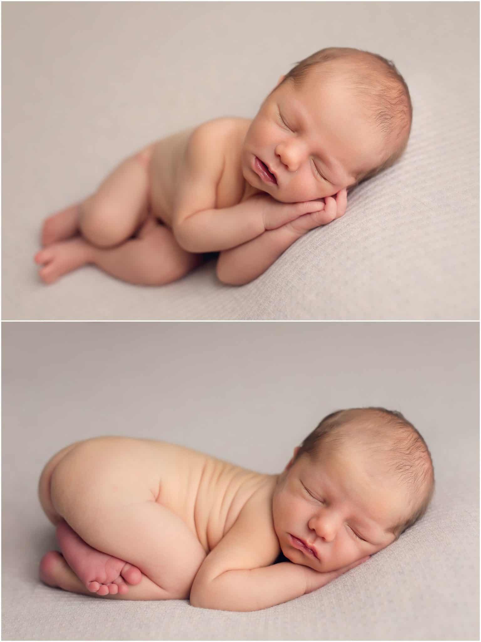 newborn boy sleeps at newborn pictures with Samantha sinchek photography 