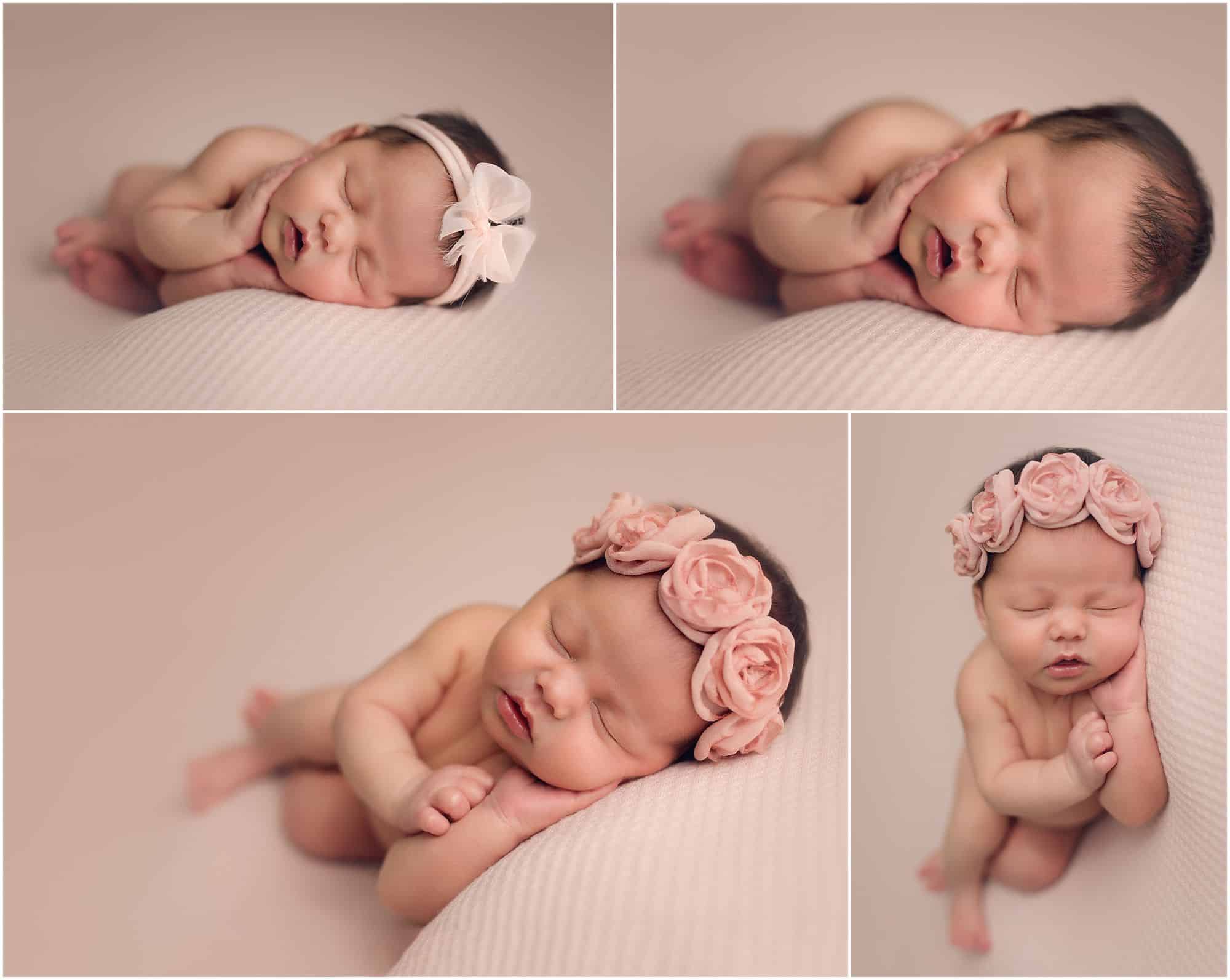 top rated cincinnati newborn photographer Samantha sinchek captures baby girl at her loveland ohio studio